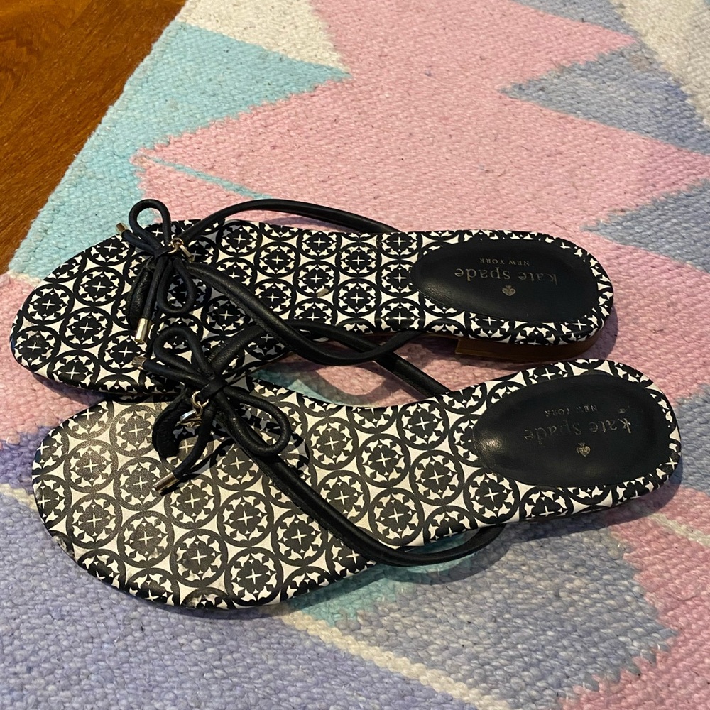 Kate Spade Geometric Black and White Sandals
